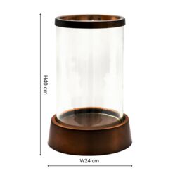 Ivyline Hampton Hurricane Lantern in Copper H40cm W24cm - thumbnail 4