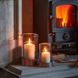 Ivyline Hampton Hurricane Lantern in Copper H40cm W24cm - thumbnail 2