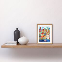 "Artery8 Wall Art Print Tangier Morocco Folk Artwork Framed 9X7 Inch in Beige - Size: W7"" x H9""" - thumbnail 2
