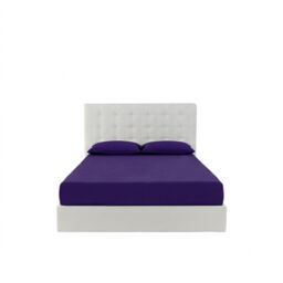 Snug City Fitted Sheet Polycotton Plain Dyed Extra Deep 25cm Bed Linen in Purple - Size: Cot - thumbnail 2