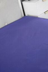 Snug City Fitted Sheet Polycotton Plain Dyed Extra Deep 25cm Bed Linen in Purple - Size: Cot - thumbnail 4
