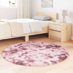 Berkfield Home Shaggy Rug High Pile NAVARRA Dusty Pink 120x120 cm Polyester - Size: Medium