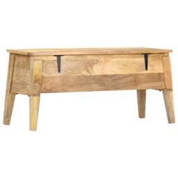 Berkfield Home Storage Box 99x35x48 cm Solid Mango Wood in Brown - Size: 99 x 35 x 48 cm - thumbnail 4