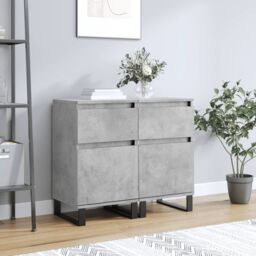 Berkfield Home Sideboards 2 pcs Concrete Grey 40x35x70 cm Engineered Wood - Size: 40 x 35 x 70 cm - thumbnail 1