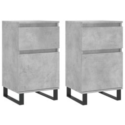 Berkfield Home Sideboards 2 pcs Concrete Grey 40x35x70 cm Engineered Wood - Size: 40 x 35 x 70 cm - thumbnail 2