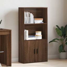 Berkfield Home Durable Bookcase Brown Oak 60x24x120 cm Engineered Wood - Size: 60 x 24 x 120 cm - thumbnail 1