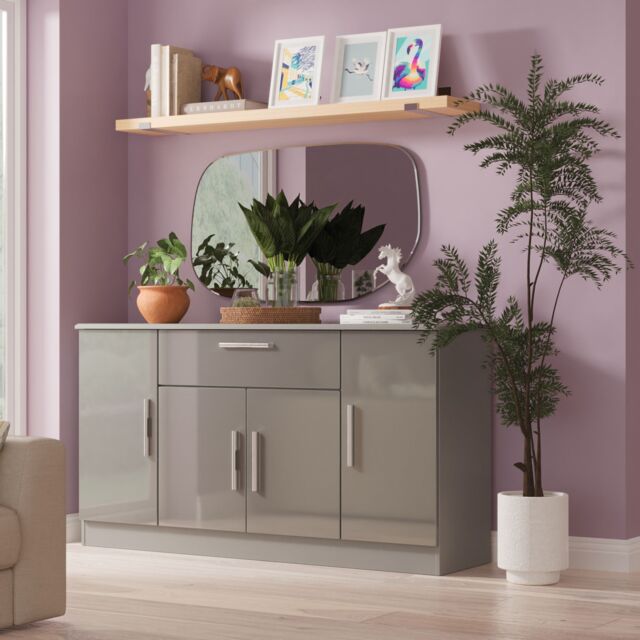 Ready Assembled 2 U Windsor 4 Door 1 Drawer Wide Unit (Ready Assembled) in Dark Grey - image 1