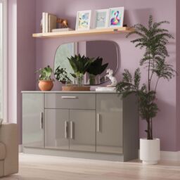 Ready Assembled 2 U Windsor 4 Door 1 Drawer Wide Unit (Ready Assembled) in Dark Grey - thumbnail 1