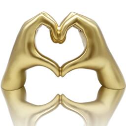 Huhote Modern Heart Hands Sculpture Love Finger Statue Hand Love Gesture in Gold - thumbnail 6