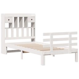 Berkfield Home Bookcase Bed without Mattress White 90x200cm Solid Wood Pine - Size: 90x200 cm - thumbnail 3