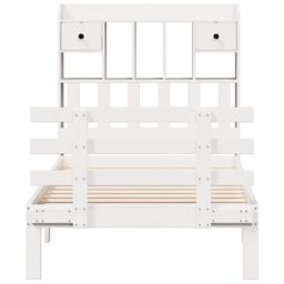 Berkfield Home Bookcase Bed without Mattress White 90x200cm Solid Wood Pine - Size: 90x200 cm - thumbnail 4