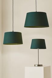 ValueLights Aspen Forest Green Tapered Easy Fit Pendant Lamp Shade in Bottle Green - Size: Medium - thumbnail 8