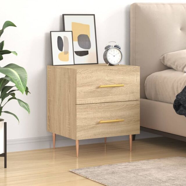 Berkfield Home Bedside Cabinet Sonoma Oak 40x35x47.5 cm Engineered Wood in Brown - image 1