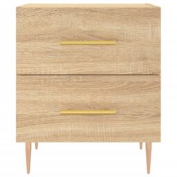 Berkfield Home Bedside Cabinet Sonoma Oak 40x35x47.5 cm Engineered Wood in Brown - thumbnail 6
