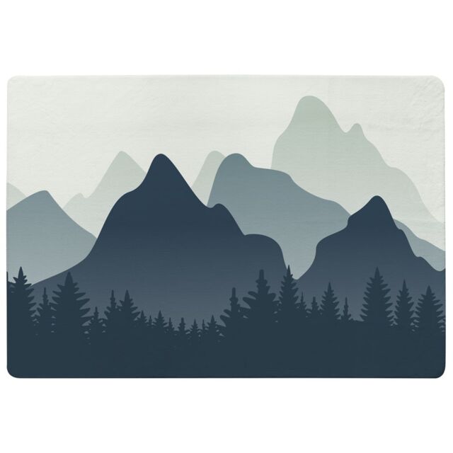 Benjamin Tate Design Mountain Landscape Illustration Designer Rug in Natural - Size: Large - image 1