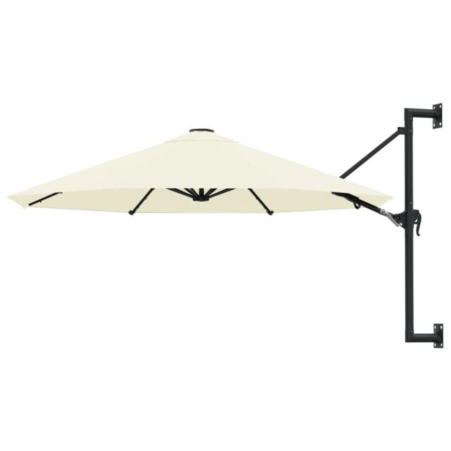 Berkfield Home Wall-Mounted Parasol with Metal Pole 300 cm Sand in Beige - image 1
