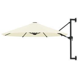 Berkfield Home Wall-Mounted Parasol with Metal Pole 300 cm Sand in Beige