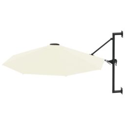 Berkfield Home Wall-Mounted Parasol with Metal Pole 300 cm Sand in Beige - thumbnail 2