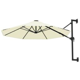 Berkfield Home Wall-Mounted Parasol with Metal Pole 300 cm Sand in Beige - thumbnail 3