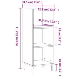 Berkfield Home Sideboard Grey Sonoma 34.5x32.5x90 cm Engineered Wood - thumbnail 9