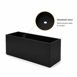 Nicoman Galvanised Steel Black Metal Planter Box 80x30x40cm - Size: 80 x 30 x 40 cm - thumbnail 4