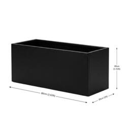 Nicoman Galvanised Steel Black Metal Planter Box 80x30x40cm - Size: 80 x 30 x 40 cm - thumbnail 3