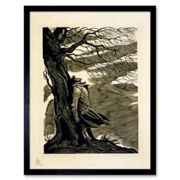 "Artery8 Heathcliff Wuthering Heights Bronte Black White Framed Wall Art Print in Beige - Size: W12"" x H16""" - thumbnail 1