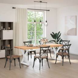 Berkfield Home Dining Table Legs 2 pcs White 70x(72-73.3) cm Steel - thumbnail 3