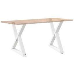 Berkfield Home Dining Table Legs 2 pcs White 70x(72-73.3) cm Steel - thumbnail 8