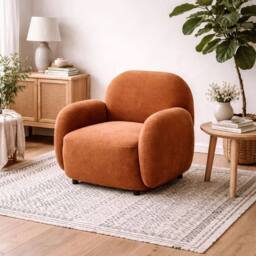 Wyld Haus Bantry Rust Accent Armchair in Orange