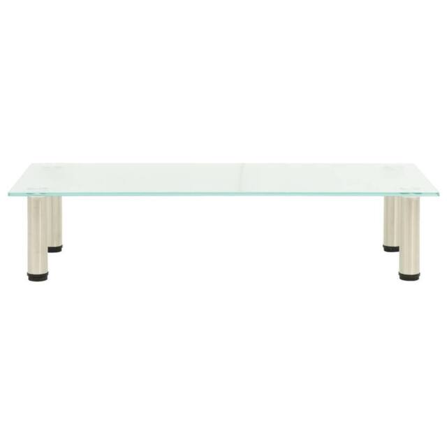 Berkfield Home TV Stand Frosted 80x35x17 cm Tempered Glass in Clear - Size: 80 x 35 x 17 cm - image 1