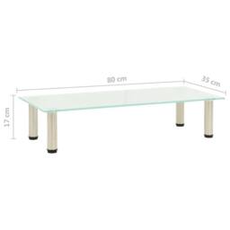 Berkfield Home TV Stand Frosted 80x35x17 cm Tempered Glass in Clear - Size: 80 x 35 x 17 cm - thumbnail 5