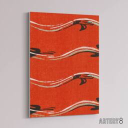 "Artery8 Vintage Pattern Abstract Birds in Red Canvas Wall Art Print Korin - Size: W18"" x H24""" - thumbnail 2