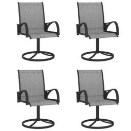Berkfield Home Sturdy 5 Piece Garden Dining Set Textilene & Steel in Grey - thumbnail 6
