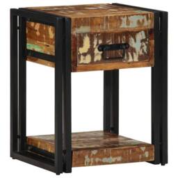 Berkfield Home Modern Bedside Cabinets 2 pcs 40x35x50 cm Solid Wood Reclaimed in Brown - Size: 40 x 35 x 50 cm - thumbnail 3