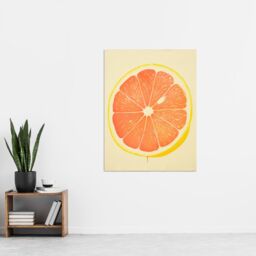 "Artery8 Wall Art Print Juicy Sliced Orange Bright Fruit Citrus Minimalist Kitchen Artwork Poster in Yellow - Size: W18"" x H24""" - thumbnail 4