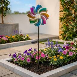 Garden Greatness Lunaria Solar Wind Spinner Stake Light - thumbnail 2