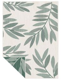 THE RUGS Reversible Outdoor Rugs in Trailing Leaves Design Duo Weave Collection in Green - Size: 160 cm x 230 cm - thumbnail 2
