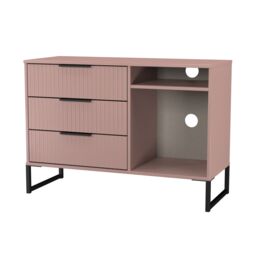 Ready Assembled 2 U Menai 3 Drawer TV Unit (Ready Assembled) in Dusty Pink - thumbnail 4