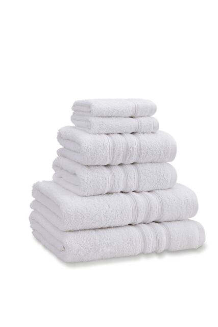 Catherine Lansfield Zero Twist Cotton 6 Piece Towel Bale in White - image 1