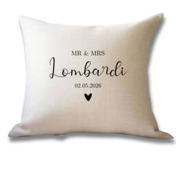 Aye Do Gifts Personalised Mr & Mrs Wedding Cushion in Cream - Size: 40 cm x 40 cm - thumbnail 2