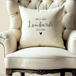 Aye Do Gifts Personalised Mr & Mrs Wedding Cushion in Cream - Size: 40 cm x 40 cm - thumbnail 1