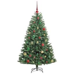 Berkfield Home Realistic Artificial Hinged Christmas Tree Green 150 cm PVC & Metal - thumbnail 6
