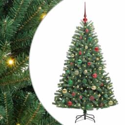 Berkfield Home Realistic Artificial Hinged Christmas Tree Green 150 cm PVC & Metal - thumbnail 3