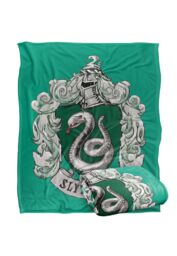 Warner Brothers Harry Potter Slytherin Rough Crest Blanket 152 x 127 cm in White - thumbnail 2