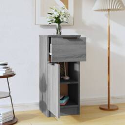 Berkfield Home Sideboard Grey Sonoma 30x30x70 cm Engineered Wood - Size: 30 x 30 x 70 cm - thumbnail 1