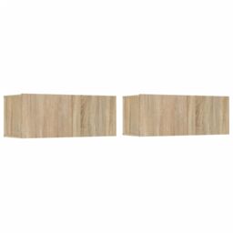 Berkfield Home 4 Piece TV Cabinet Set Sonoma Oak Engineered Wood in Brown - thumbnail 3