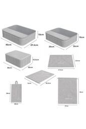H&O Direct 7 Set Packing Cubes for Suitcases Lightweight Travel Luggage Packing Organizers in Grey - thumbnail 5