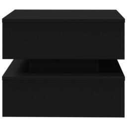 Berkfield Home Modern Coffee Table with LED Lights Black 50x50x40 cm - Size: 50 x 50 x 40 cm - thumbnail 7