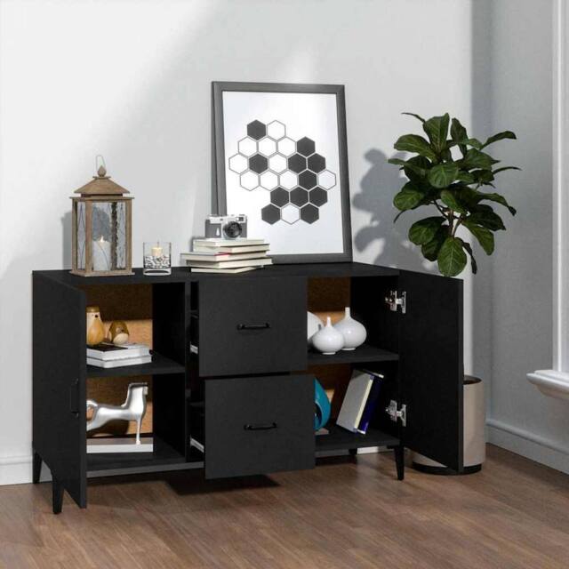 Berkfield Home Sideboard Black 100x36x60 cm Engineered Wood - Size: 100 x 36 x 60 cm - image 1